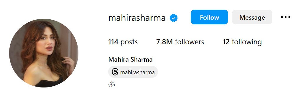 Mahira Sharma's Instagram