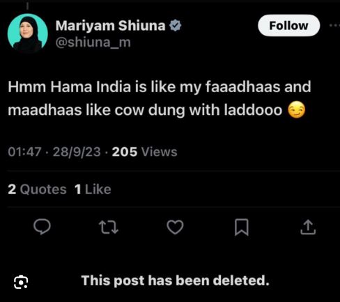 Mariyam Shiuna modi tweet