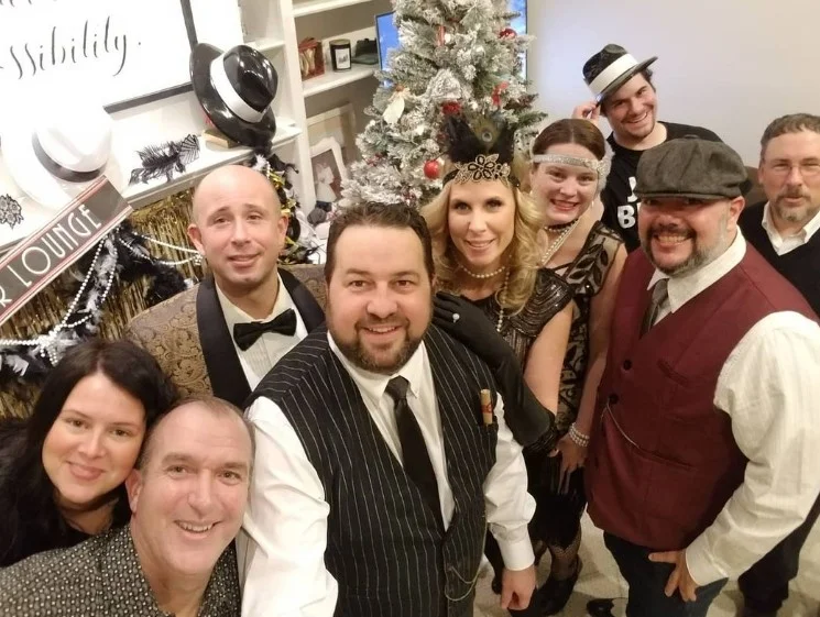 Mike Gill with friends