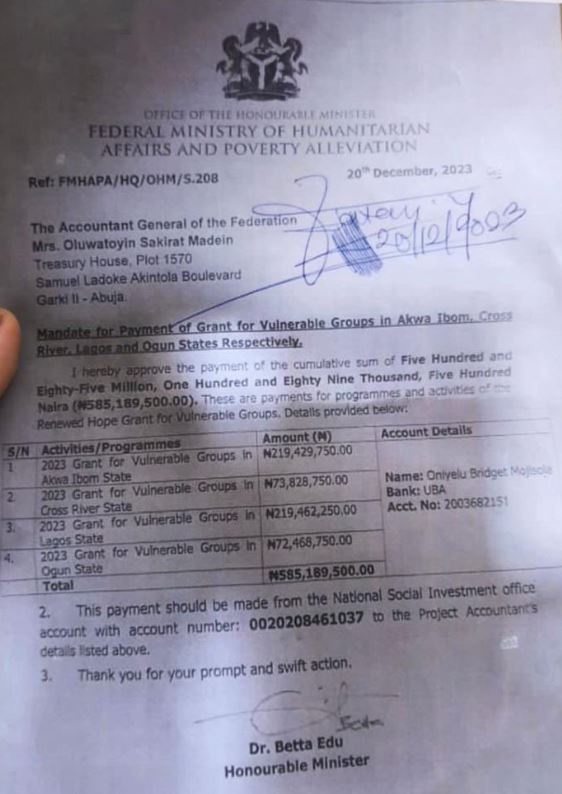 Oniyelu Bridget Mojisola controversy