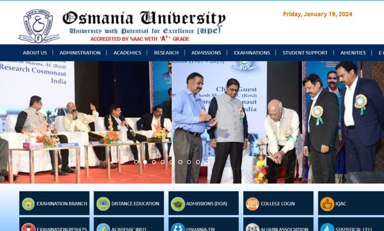 Osmania University Results 2024 Released Out Check Online 1st 3rd 5th Semester Results Download Here