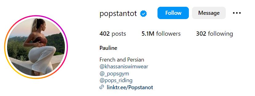 Pauline Tantot's Instagram account