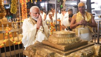 Prime Minister Narendra Modi Visits Guruvayur Temple Blesses a Newly Wedded Couple in the Temple