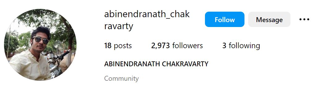 Rev. Abinendranath Chakravarty's Instagram account