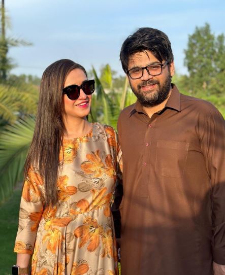 Sanam Javaid Khan with her husband