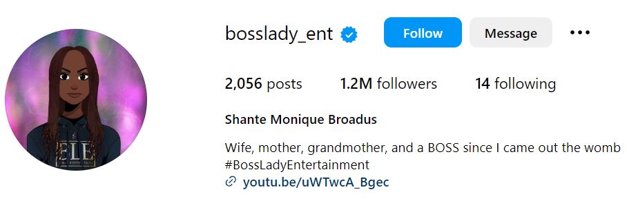 Shante Broadus' Instagram account