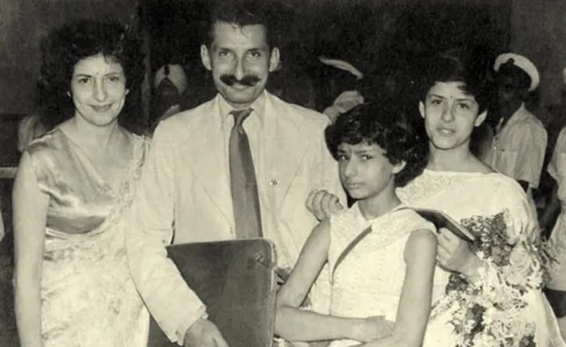 Siloo Manekshaw with her husband Sam Manekshaw and daughters