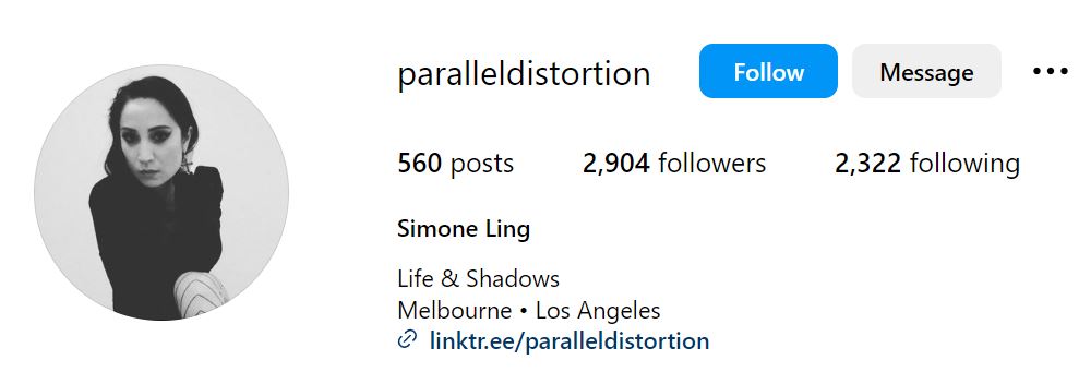 Simone Ling's Instagram account