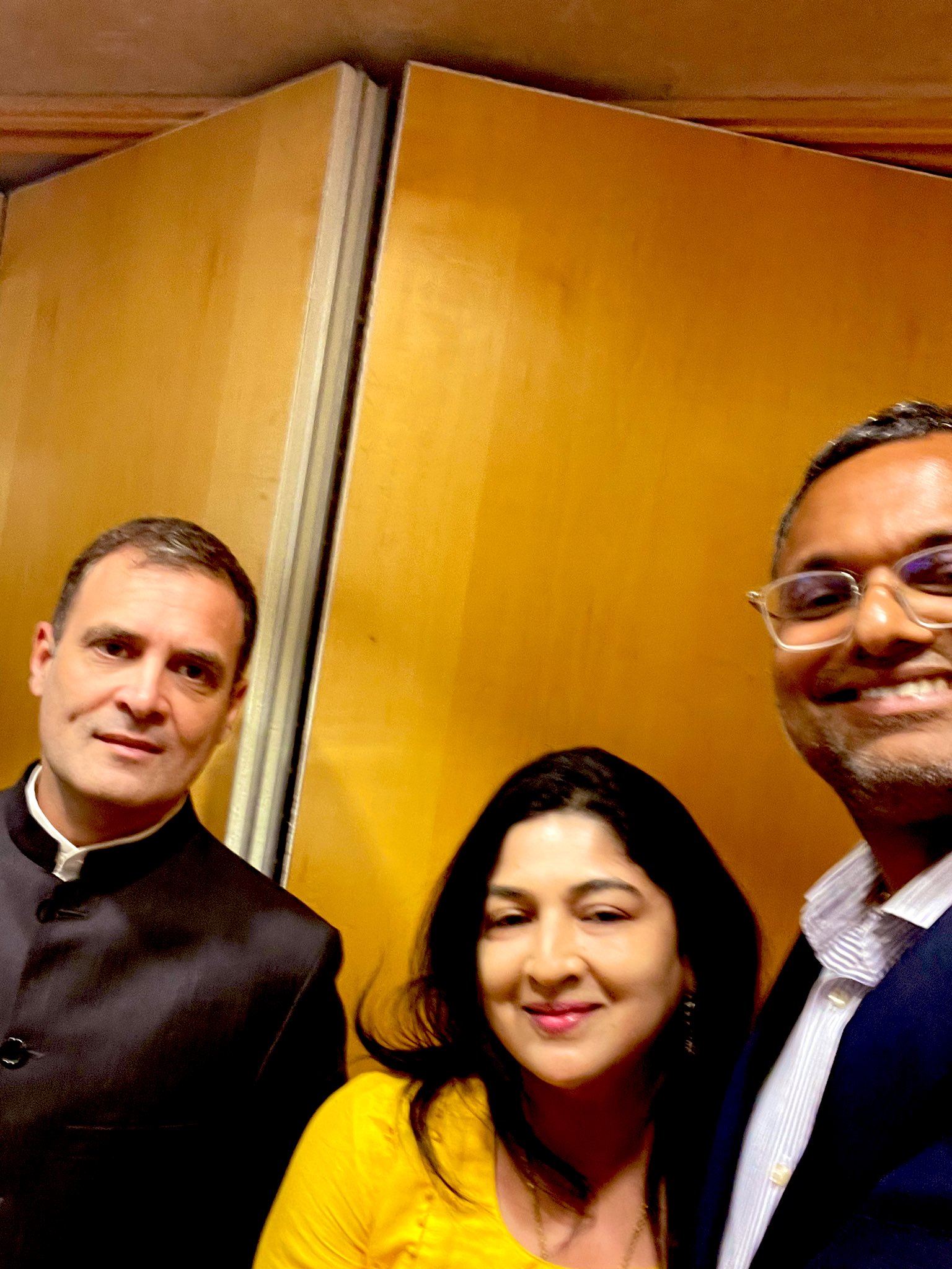 Srinidhi Rangarajan with her husband and politician Rahul Gandhi