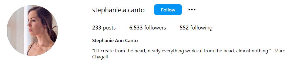 Stephanie Ann Canto's IG Profile