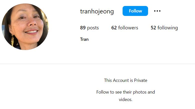 Tran Jeong's Instagram account