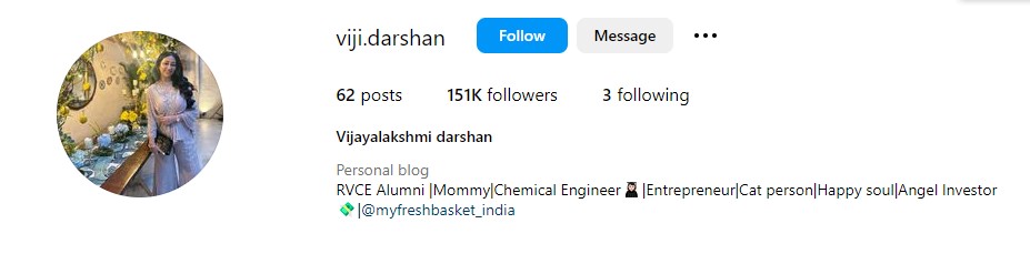 Vijayalakshmi Darshan's Instagram account