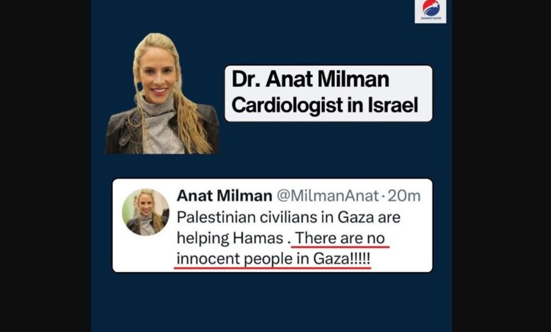 Who Is Anat Milman The Israeli cardiologist who sparked outrage with her Islamophobic tweet