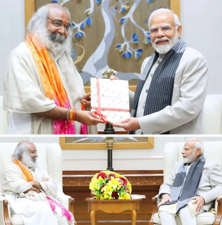 Acharya Pramod Krishnam with Narendra Modi