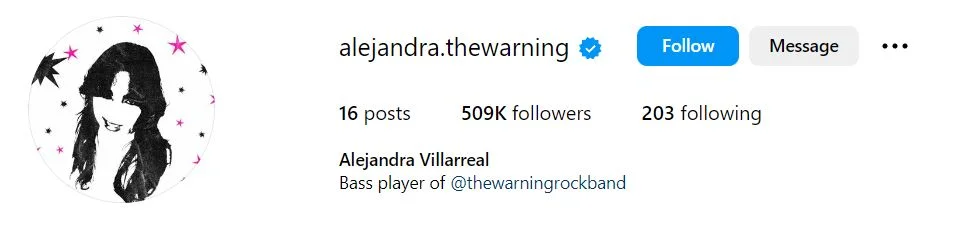 Alejandra Villarreal's IG Profile