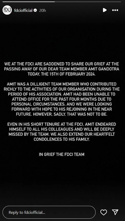 Amit Gandotra's death cause