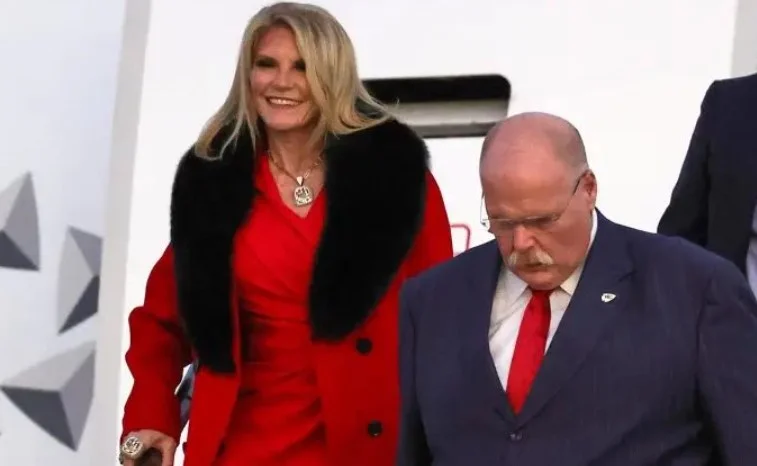 Andy Reid with his wife