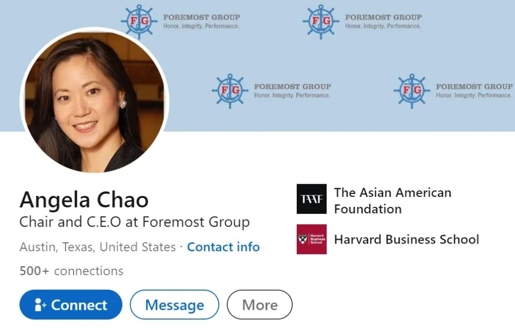 Angela Chao's LinkedIn
