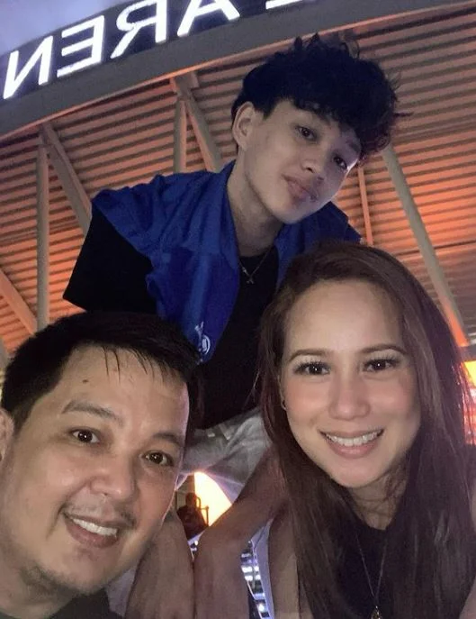 Angela Lagunzadi with her husband and son