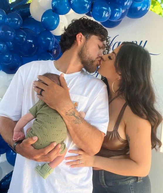 Annette 69 with her current boyfriend and kid