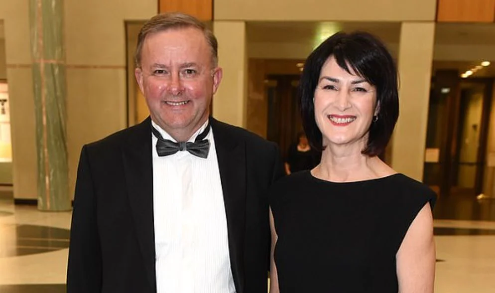 Anthony Albanese with his ex-wife Carmel Tebbutt