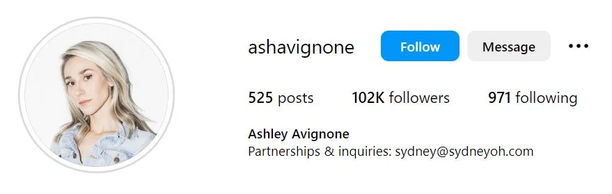 Ashley Avignone's Instagram