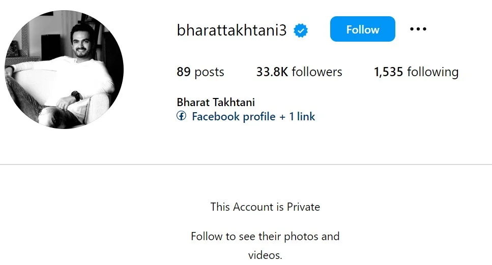 Bharat Takhtani's Instagram account