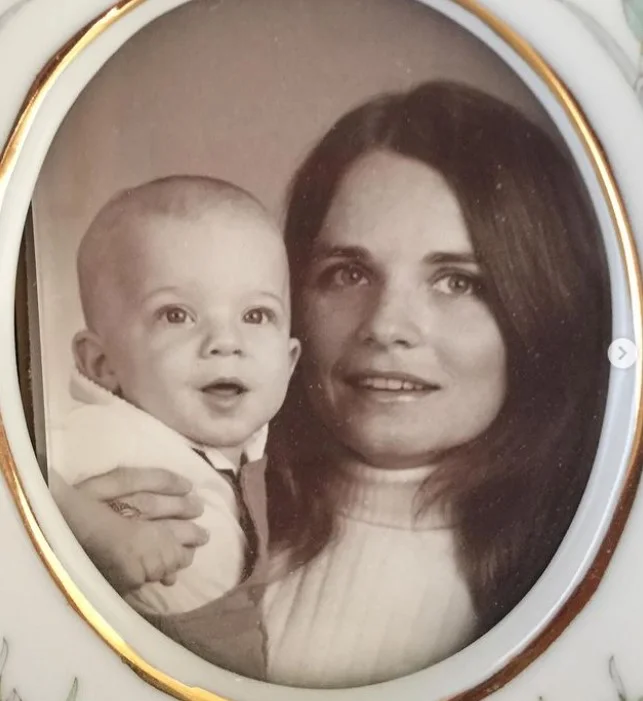Breckin Meyer's childhood image with his mother