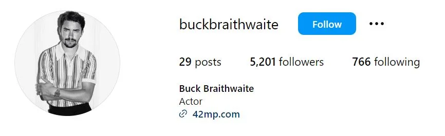 Buck Braithwaite's Instagram account