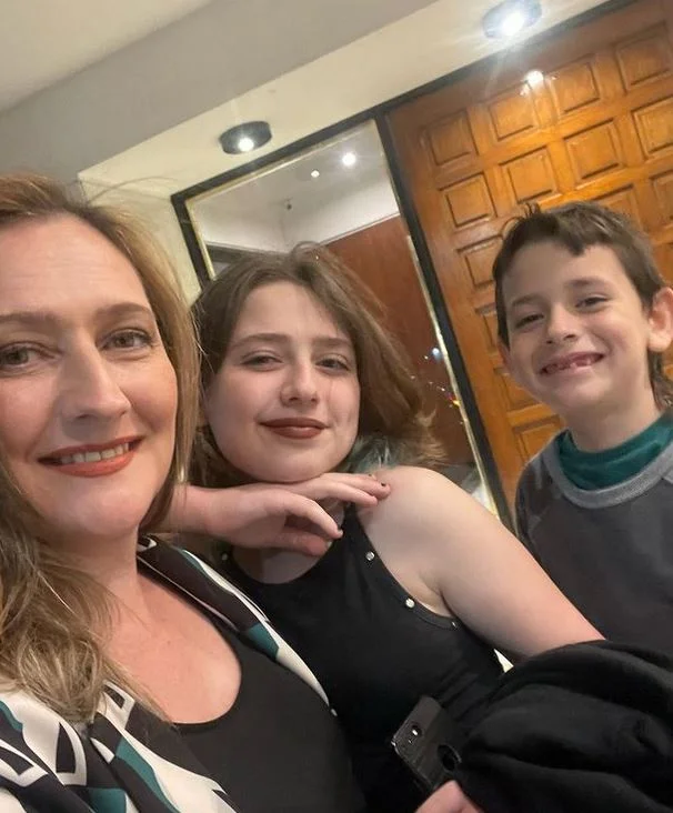 Carmela Barbaro with her kids