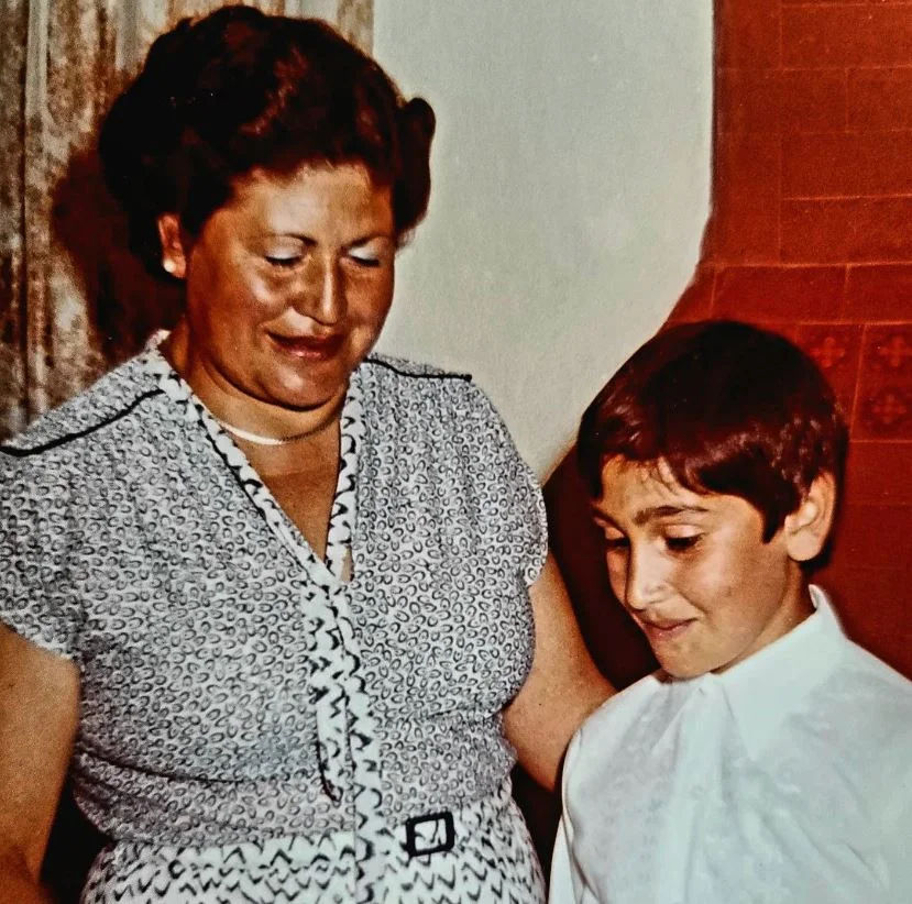 Childhood photo of Cecilia Gentili with her mother