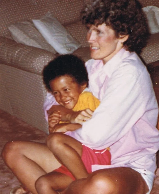 Cord Jefferson's childhood image with his mom