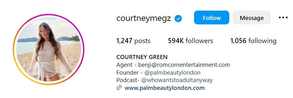 Courtney Green's Instagram account