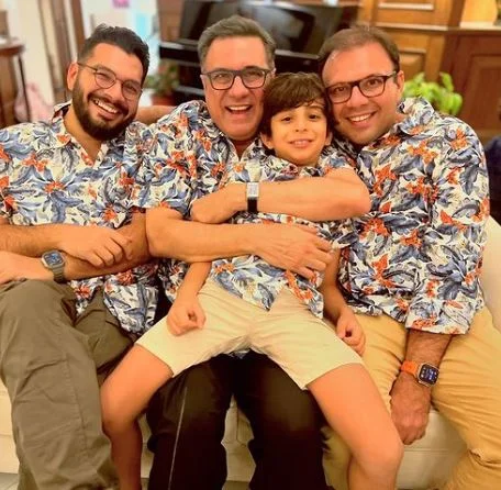 Danesh Irani with his father and kids