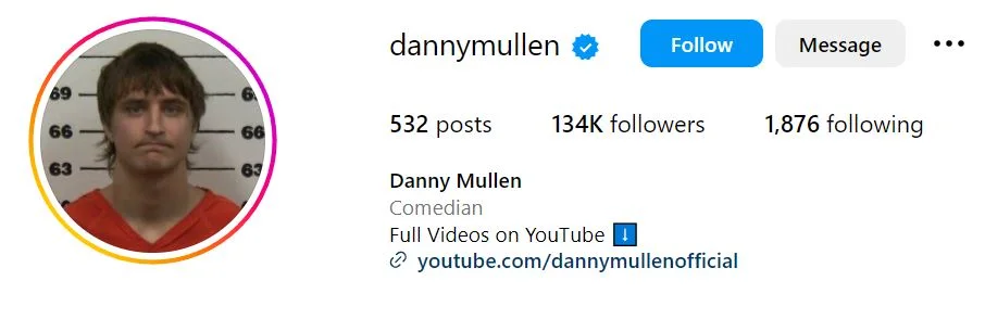 Danny Mullen's Instagram account