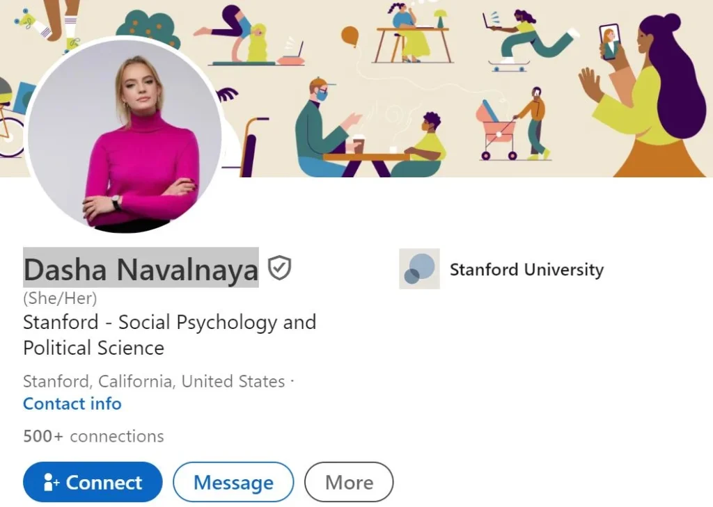 Daria Navalnaya's LinkedIn