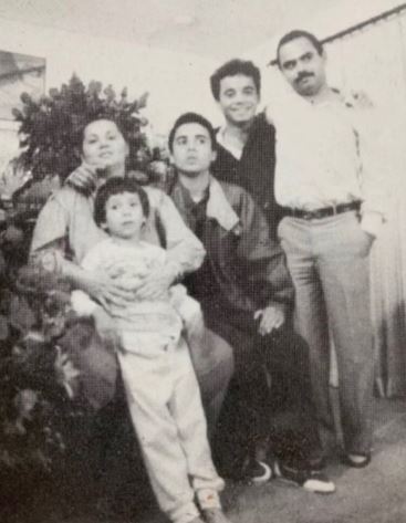 Dixon Trujillo with his mother and three brothers