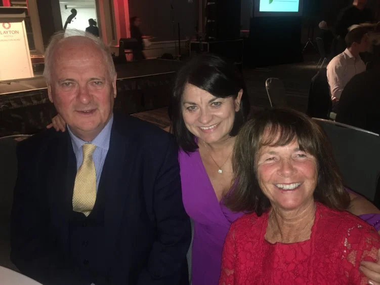 Finola Bruton with her husband John Bruton and friend