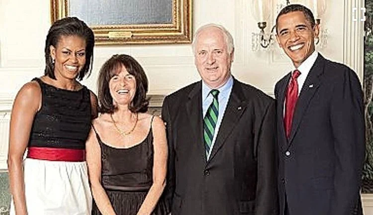 Finola Bruton with the Obamas, Michelle and Barack.