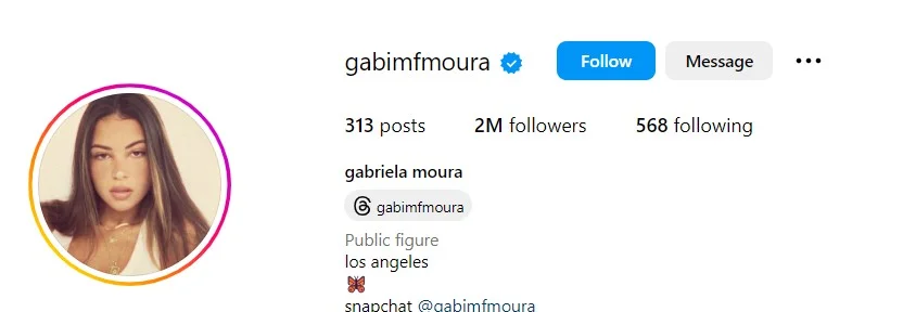 Gabriela Moura's Instagram