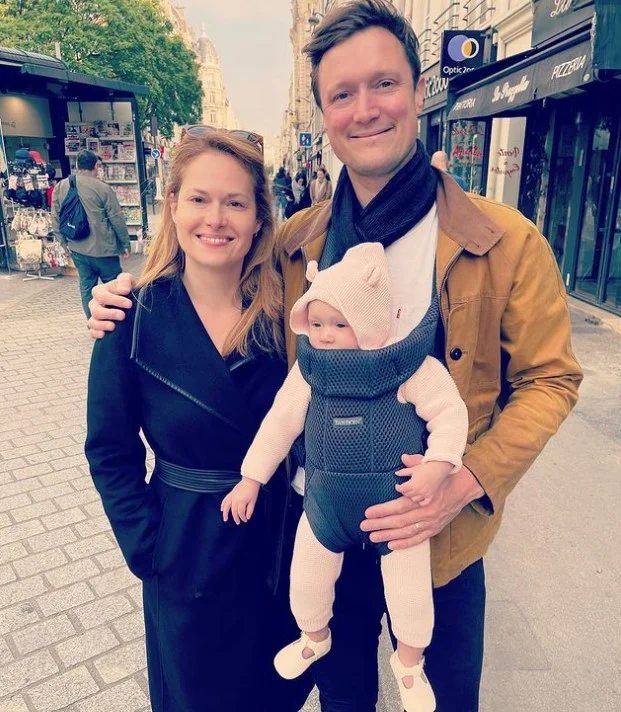 Gillian Turner with her husband and kid