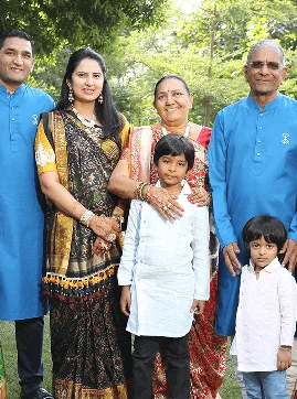 Govind Dholakia with his family