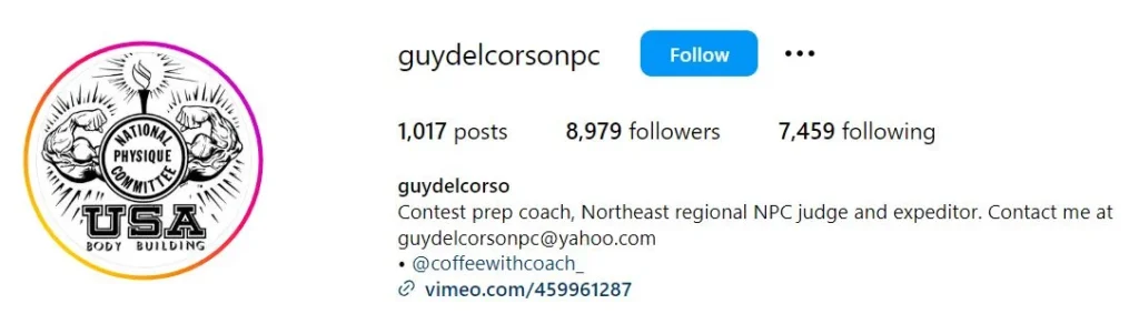 Guy Del Corso's Instagram account