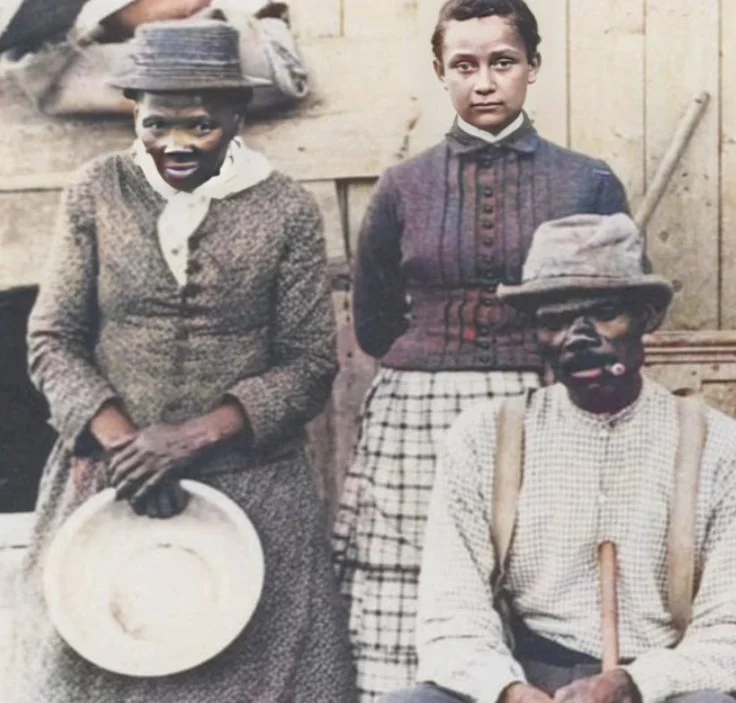 Harriet Tubman with her husband Nelson Davis and daughter Gertie Davis