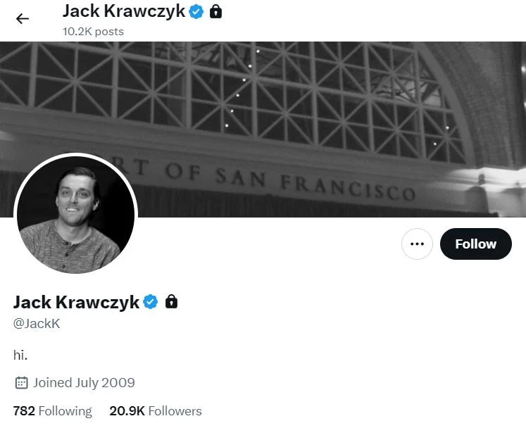 Jack Krawczyk twitter