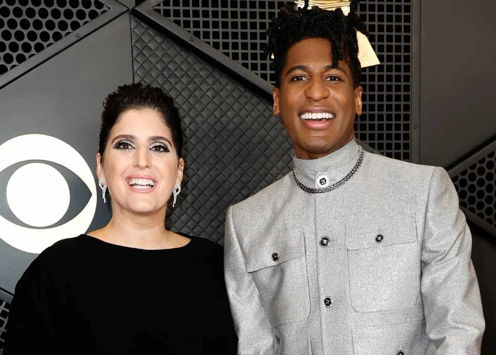 Jon Batiste with his wife