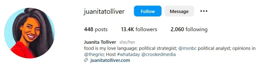 Juanita Tolliver's Instagram account
