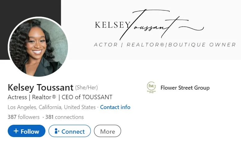Kelsey Toussant's LinkedIn Account