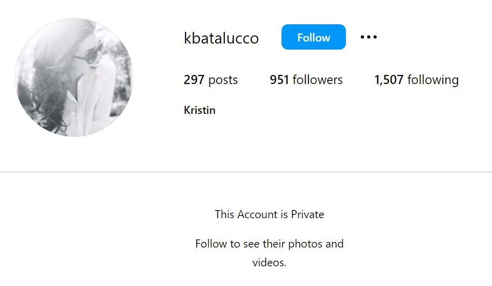 Kristin Batalucco's Instagram account