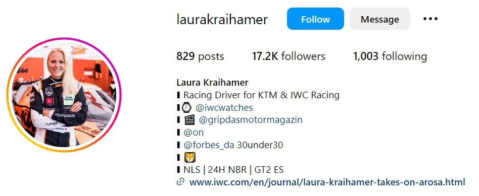 Laura Kraihamer's Instagram account